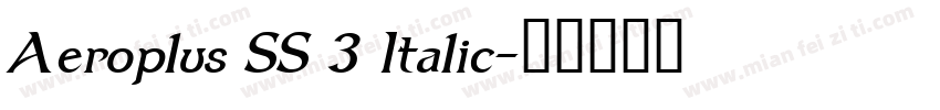 Aeroplus SS 3 Italic字体转换